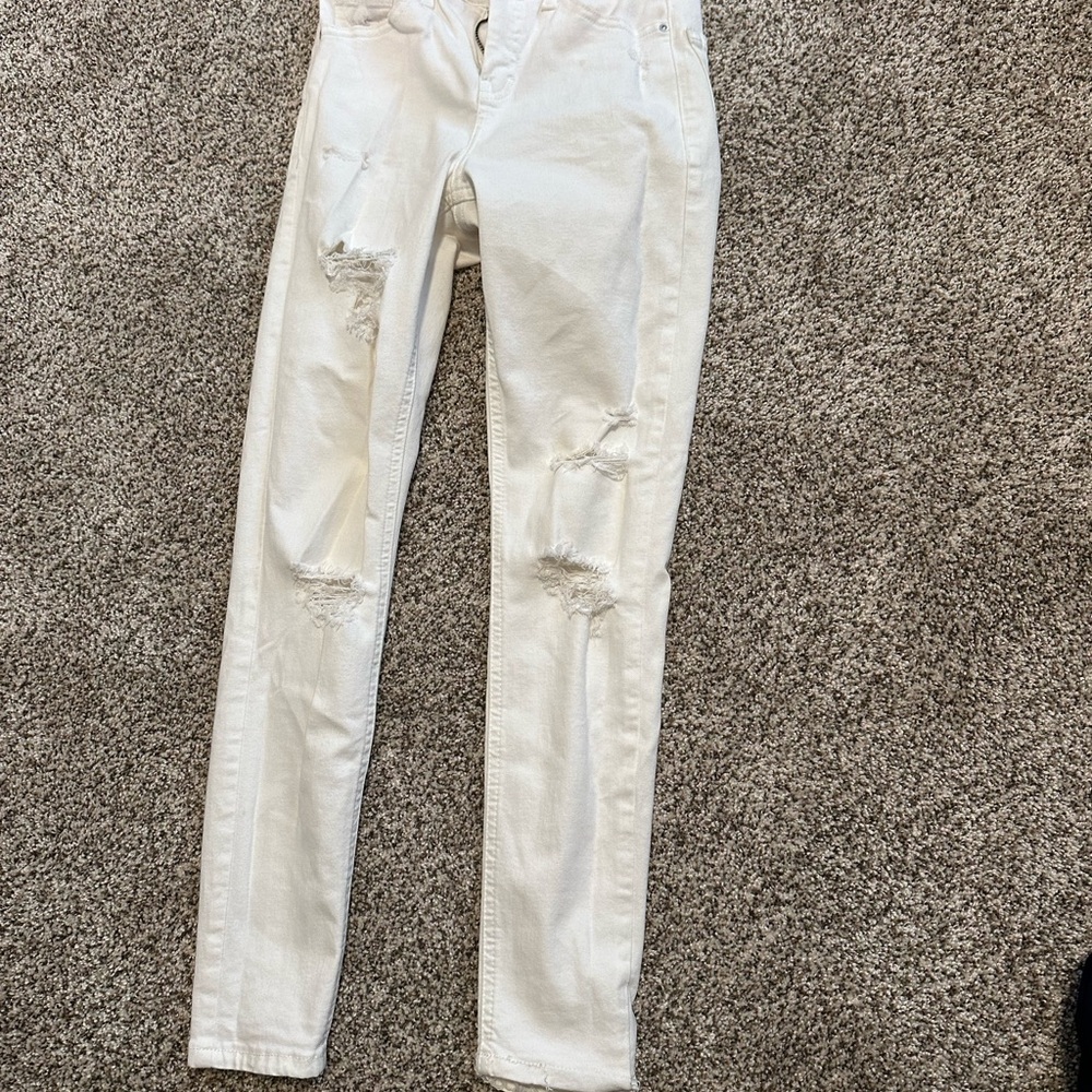 Topshop white Distressed Women’s Jamie petite Jeans